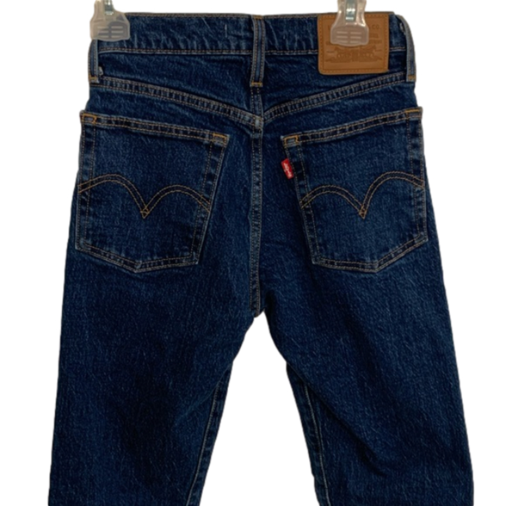 Levis Wedgie Jeans Premium Size 23 Dark Blue Wash - Picture 6 of 9